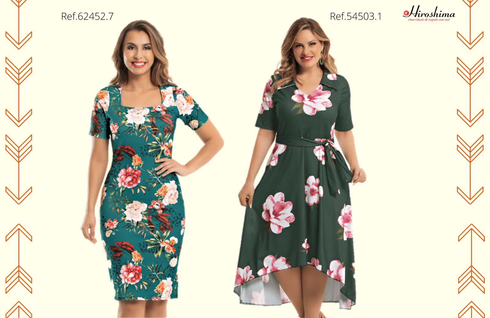 Conhecendo os principais estilos que sempre estão na moda - Vestidos florais com estampas suaves, Ref. 62452.7 e 54503.1