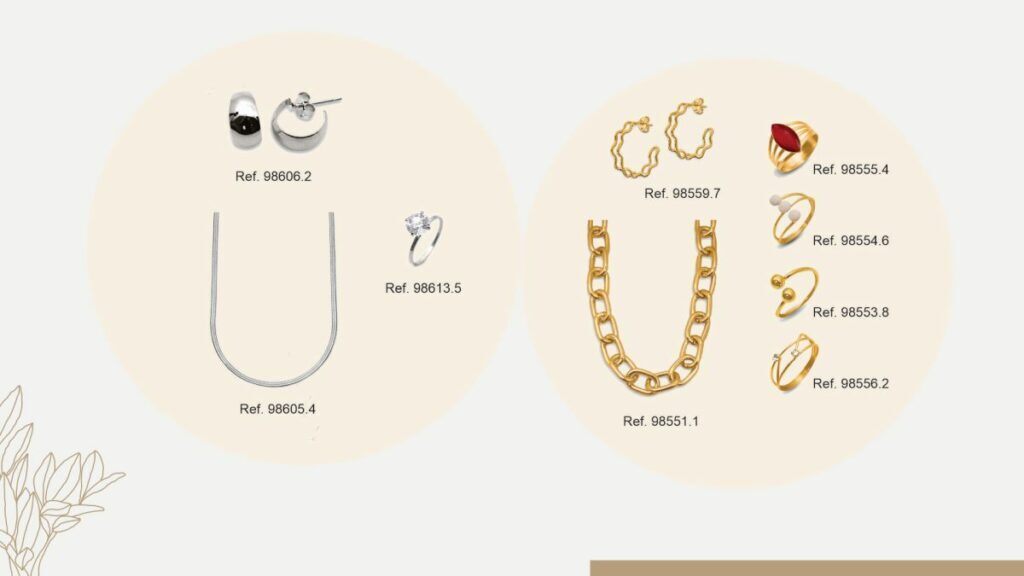 Acessórios Hiroshima: colar prata, mini argola prata, corrente dourada, argola dourada, aneis dourados.