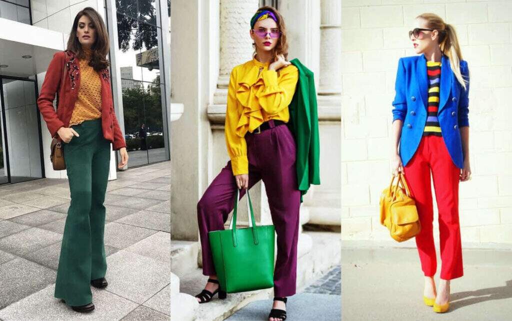 Look com três cores.