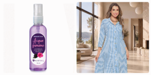 Como apresentar produtos Hiroshima de forma simples e conquistar suas primeiras clientes 1 Hidratante Facial Acqua Femme e Vestido Longo Chemise: exemplos de como o mesmo cuidado na explicação serve para beleza e para moda.